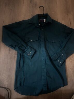 Wrangler Teal Long-Sleeve Button Shirt